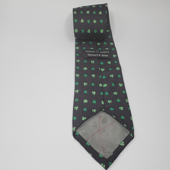 🍀 4 leaf clover☘️ Robert Talbot / Howard & Miller Lucky Collab  necktie - Picture 11 of 13